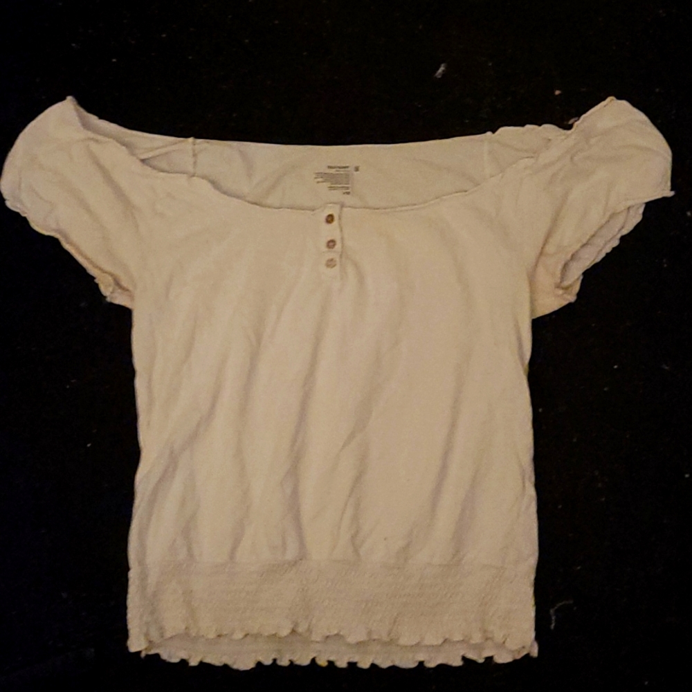 Off the Shoulder Faux Button Up